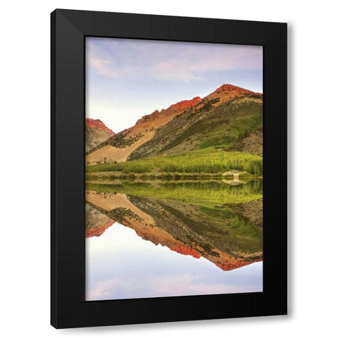 California, Bishop North Lake at sunrise Black Modern Wood Framed Art Print by Flaherty, Dennis