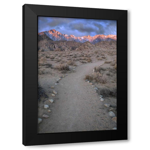 CA, Sunrise on Lone Pine Peak and Mt Whitney Black Modern Wood Framed Art Print with Double Matting by Flaherty, Dennis