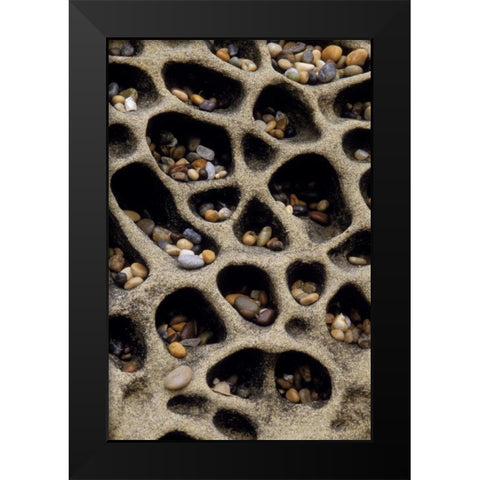 California Pebbles collected in rock cavities Black Modern Wood Framed Art Print by Bush, Marie