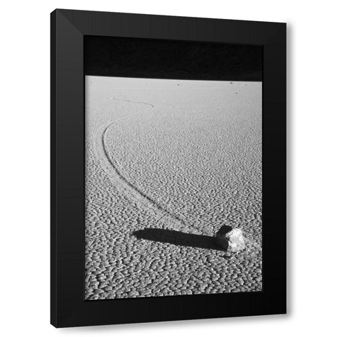 CA, Death Valley Sliding rock at the Racetrack Black Modern Wood Framed Art Print with Double Matting by Flaherty, Dennis