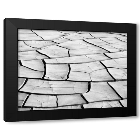 California, Death Valley Patterns in dried mud Black Modern Wood Framed Art Print with Double Matting by Flaherty, Dennis