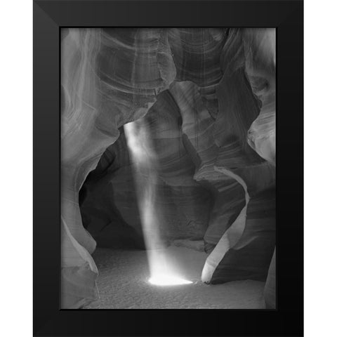 Arizona Sunbeam in Antelope Canyon Black Modern Wood Framed Art Print by Flaherty, Dennis