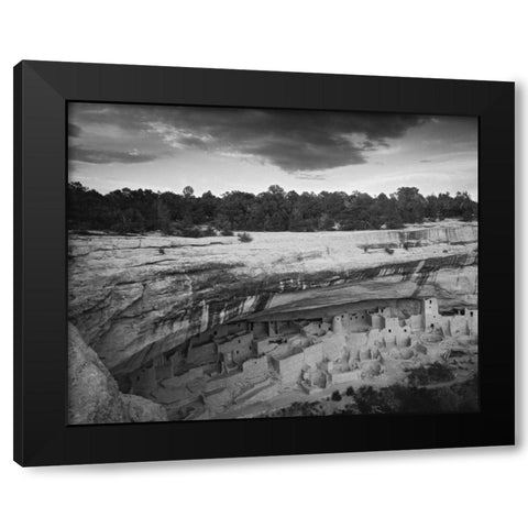 CO, Mesa Verde NP Overview of Cliff Palace Ruins Black Modern Wood Framed Art Print with Double Matting by Flaherty, Dennis