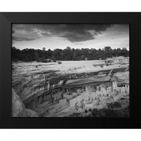 CO, Mesa Verde NP Overview of Cliff Palace Ruins Black Modern Wood Framed Art Print by Flaherty, Dennis