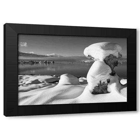 USA, California, Mono Lake Snow-covered tufa Black Modern Wood Framed Art Print with Double Matting by Flaherty, Dennis