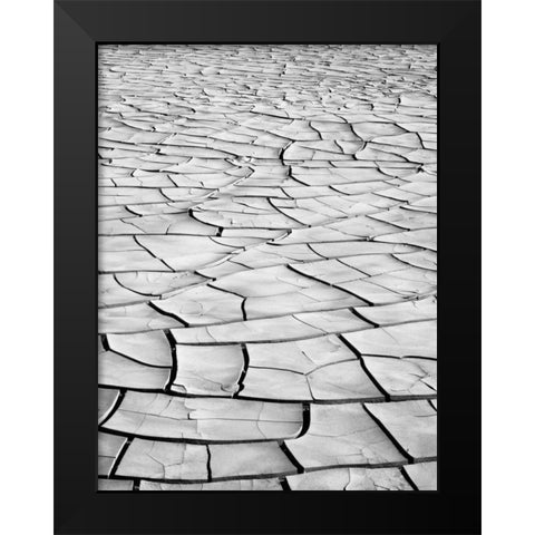 California, Death Valley Patterns in dried mud Black Modern Wood Framed Art Print by Flaherty, Dennis