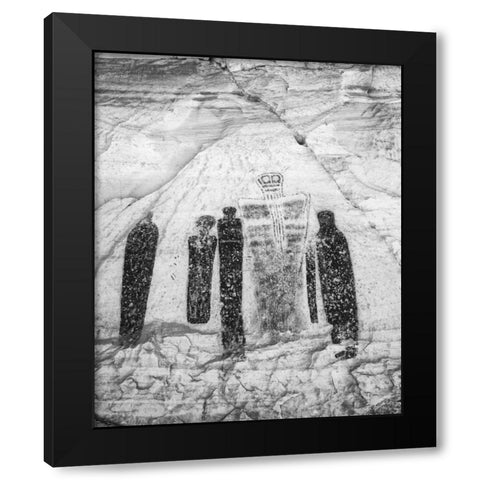 UT, Canyonlands NP, Horseshoe Canyon Pictographs Black Modern Wood Framed Art Print by Flaherty, Dennis