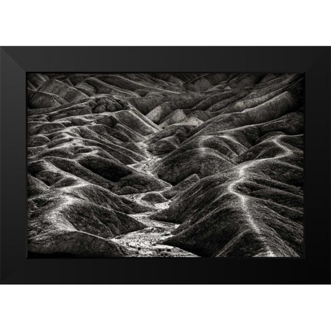 CA, Death Valley Overview of desolate landscape Black Modern Wood Framed Art Print by Young, Bill