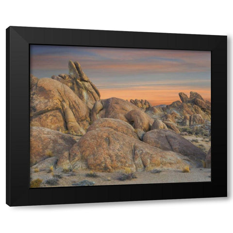 California Sunset in the Alabama Hills Black Modern Wood Framed Art Print with Double Matting by Paulson, Don