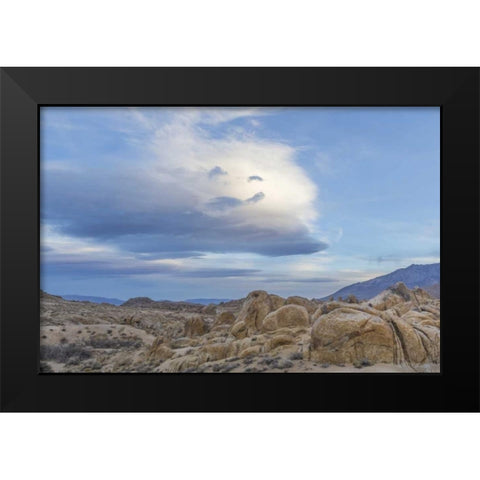 CA, Sierra Nevada Clouds over the Alabama Hills Black Modern Wood Framed Art Print by Paulson, Don