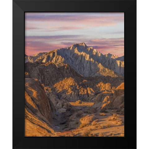 California Lone Pine Peak from Alabama Hills Black Modern Wood Framed Art Print by Paulson, Don