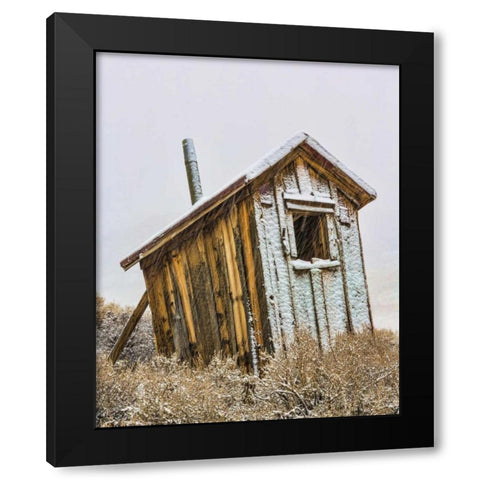USA, California, Bodie Solitary outhouse Black Modern Wood Framed Art Print by Paulson, Don