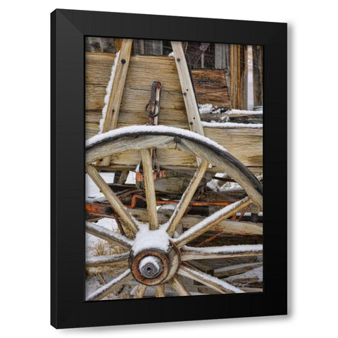 USA, California, Bodie Close-up of wagon wheel Black Modern Wood Framed Art Print with Double Matting by Paulson, Don