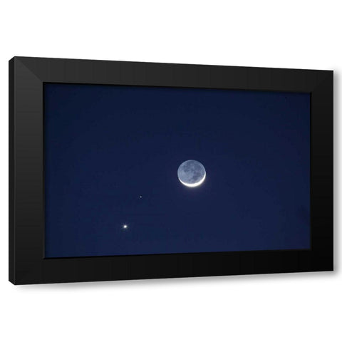 California Moon, Venus and Pluto in the sky Black Modern Wood Framed Art Print with Double Matting by Flaherty, Dennis