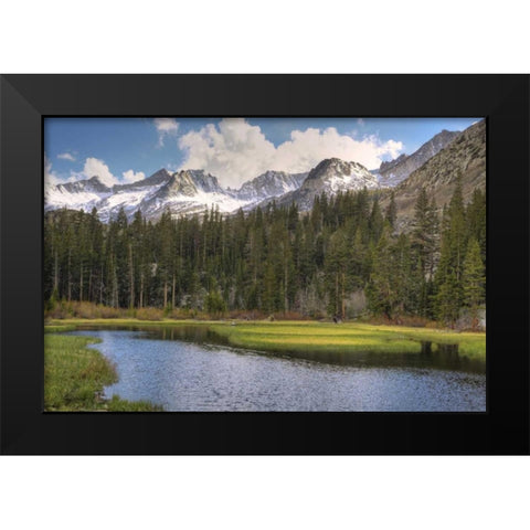 California, Sierra Nevada Weir Pond landscape Black Modern Wood Framed Art Print by Flaherty, Dennis