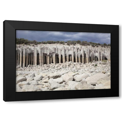 California, Mono County Volcanic rock pillars Black Modern Wood Framed Art Print with Double Matting by Flaherty, Dennis