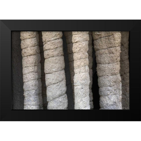 California, Mono County Volcanic rock pillars Black Modern Wood Framed Art Print by Flaherty, Dennis