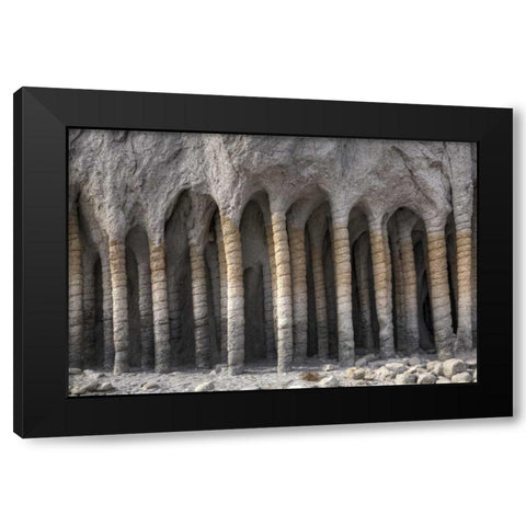 California, Mono County Volcanic rock pillars Black Modern Wood Framed Art Print with Double Matting by Flaherty, Dennis