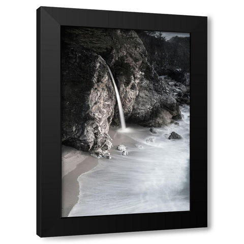 California-Julia Pfeiffer Burns State Park McWay Falls into small cove  Black Modern Wood Framed Art Print by Jaynes Gallery