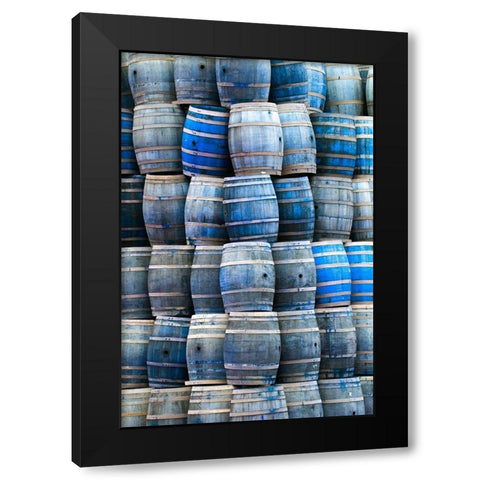 California San Luis Obispo Stacked wine barrels Black Modern Wood Framed Art Print by Jaynes Gallery