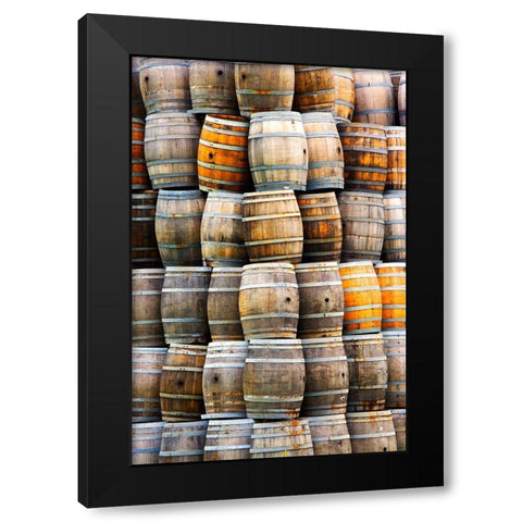 California San Luis Obispo Stacked wine barrels Black Modern Wood Framed Art Print by Jaynes Gallery