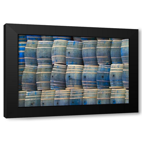 California San Luis Obispo Stacked wine barrels Black Modern Wood Framed Art Print by Jaynes Gallery
