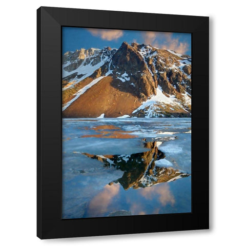 California Spring ice thaw at Ellery Lake Black Modern Wood Framed Art Print with Double Matting by Jaynes Gallery