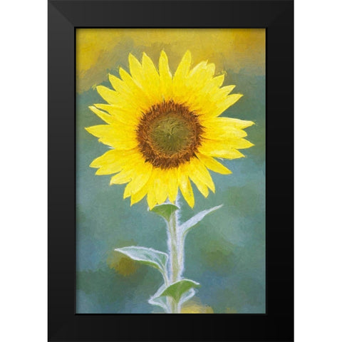 California Abstract of sunflower Black Modern Wood Framed Art Print by Jaynes Gallery