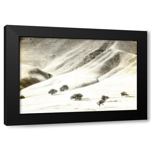 Usa-California Oak trees and hills of the Coast Range south of Salinas-California Black Modern Wood Framed Art Print by Sederquist, Betty