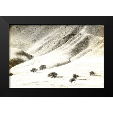 Usa-California Oak trees and hills of the Coast Range south of Salinas-California Black Modern Wood Framed Art Print by Sederquist, Betty