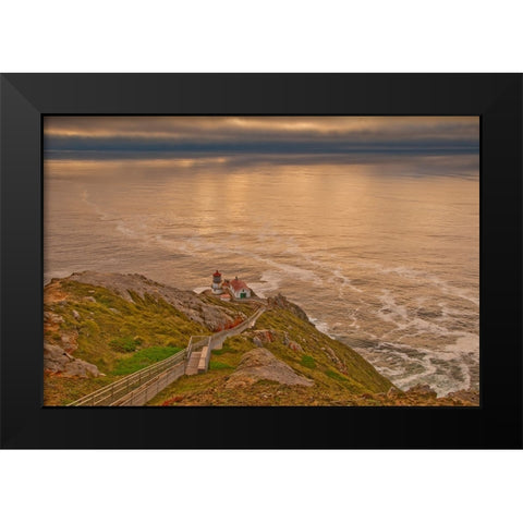 Usa-California Point Reyes Light Black Modern Wood Framed Art Print by Sederquist, Betty