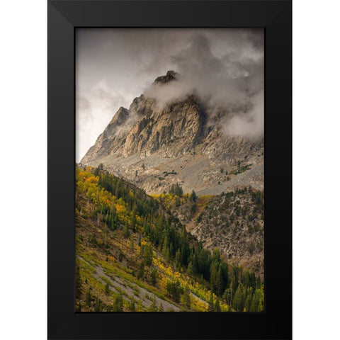 Usa-California-Sierra Nevada Mighty Peaks in the Lundy Lake area in fall Black Modern Wood Framed Art Print by Sederquist, Betty