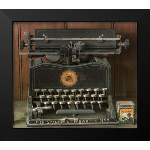 Antique typewriter Black Modern Wood Framed Art Print by Sederquist, Betty
