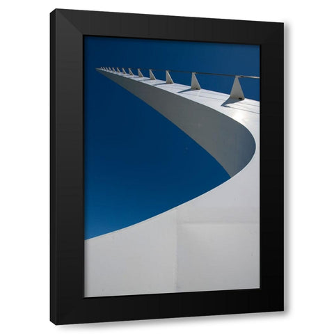 Graceful Sundial Bridge spanning the Sacramento River in Redding. Black Modern Wood Framed Art Print with Double Matting by Sederquist, Betty