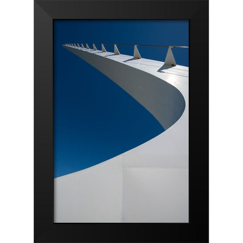 Graceful Sundial Bridge spanning the Sacramento River in Redding. Black Modern Wood Framed Art Print by Sederquist, Betty