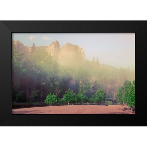 USA-Yosemite National Park-Swinging Bridge area Black Modern Wood Framed Art Print by Theodore, George and Marilu
