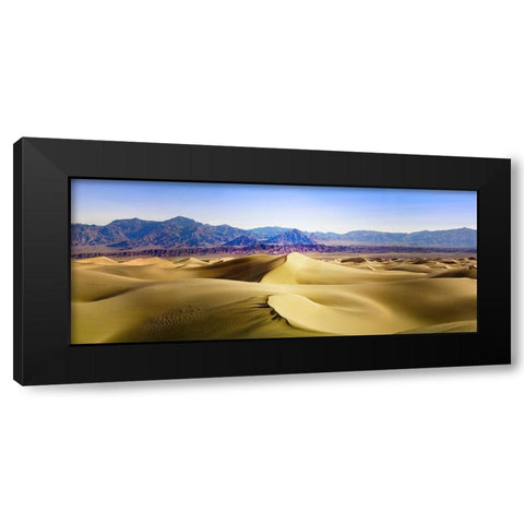 Death Valley Sand Dunes at Mesquite Flats. Black Modern Wood Framed Art Print with Double Matting by Muir, Janet