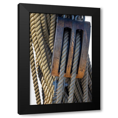 Nautical rigging-San Francisco-California-USA Black Modern Wood Framed Art Print with Double Matting by Engelbrecht, Jim