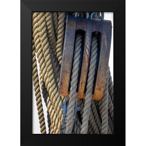 Nautical rigging-San Francisco-California-USA Black Modern Wood Framed Art Print by Engelbrecht, Jim