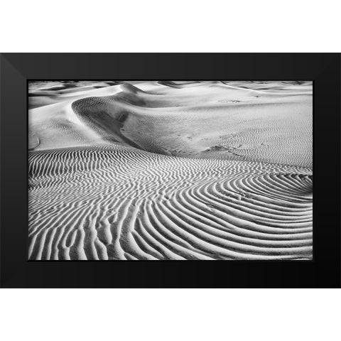 Dune Abstract-Death Valley Black Modern Wood Framed Art Print by Ford, John