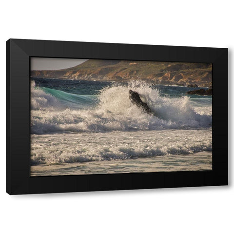 Garapata Beach-Carmel by the Sea-California Black Modern Wood Framed Art Print by Ford, John