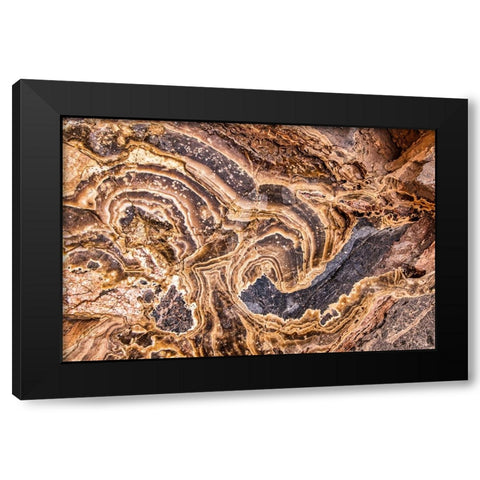 Marble Abstract-Titus Canyon-Death Valley Black Modern Wood Framed Art Print with Double Matting by Ford, John