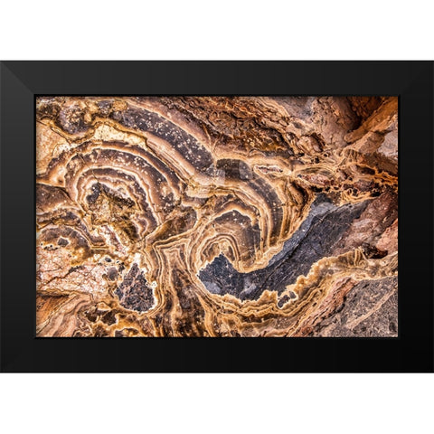 Marble Abstract-Titus Canyon-Death Valley Black Modern Wood Framed Art Print by Ford, John