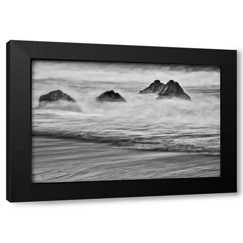 Garapata Beach-Carmel by the Sea-California Black Modern Wood Framed Art Print by Ford, John
