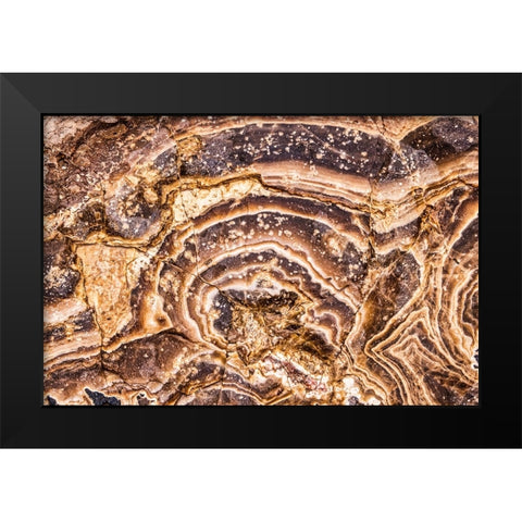 Marble Abstract-Titus Canyon-Death Valley Black Modern Wood Framed Art Print by Ford, John