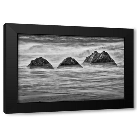 Garapata Beach-Carmel by the Sea-California Black Modern Wood Framed Art Print by Ford, John