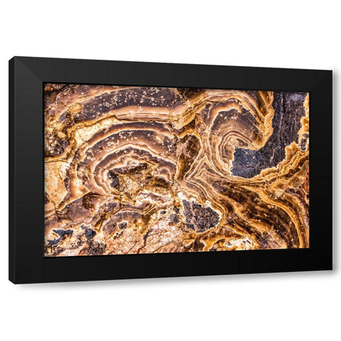 Marble Abstract-Titus Canyon-Death Valley Black Modern Wood Framed Art Print with Double Matting by Ford, John