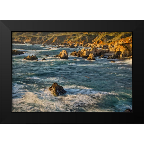 Garapata Beach-Carmel by the Sea-California Black Modern Wood Framed Art Print by Ford, John