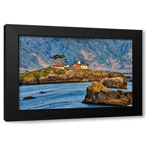 USA-California-Crescent City-Battery Light House Black Modern Wood Framed Art Print with Double Matting by Restuccia, Joe III
