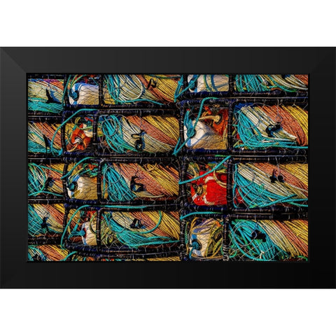 California-USA-Crescent City-Crescent City Marina Black Modern Wood Framed Art Print by Restuccia, Joe III